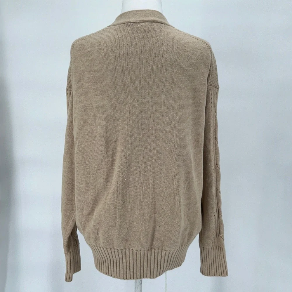 MINNIE ROSE COTTON CASHMERE OVERSIZED CARDIGAN BROWN SUGAR SIZE O/S - Picture 5 of 10